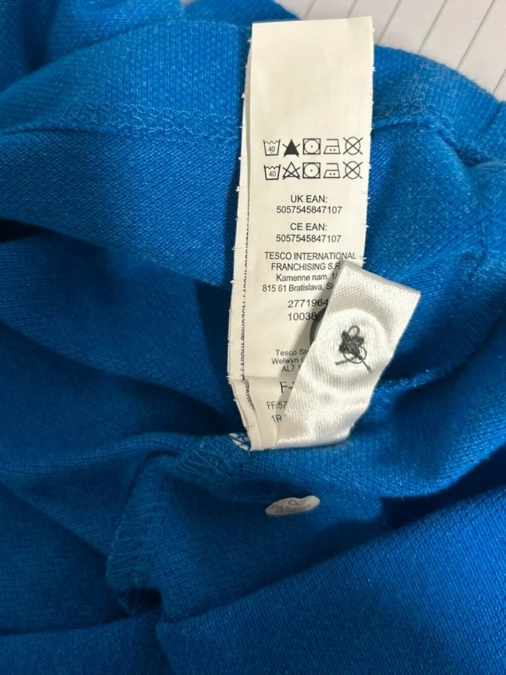 F&F Bright Blue Mens Short Sleeve Polo Shirt Size S BNWT - Picture 5 of 5